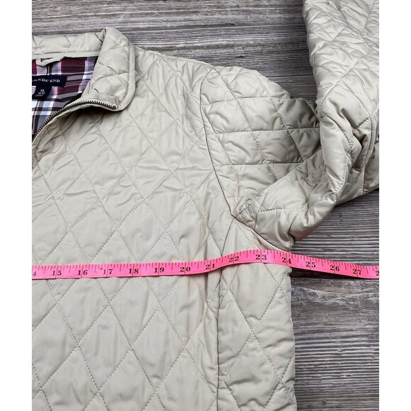 Lands End Jacket Women XL Coat Diamond Quilted Beige Lightweight Classic Casual - Picture 12 of 16